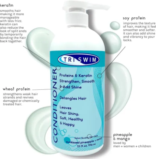 Apres Shampoing Neutralisant le Chlore, Après Shampoing Pour Les Nageurs, Conditionneur Cheveux Pour Cheveux Secs, Soin Cheveux Secs et Abimés, Conditioner, D'agrumes/Ananas (946 ml) 946 ml Ananas & Mangue