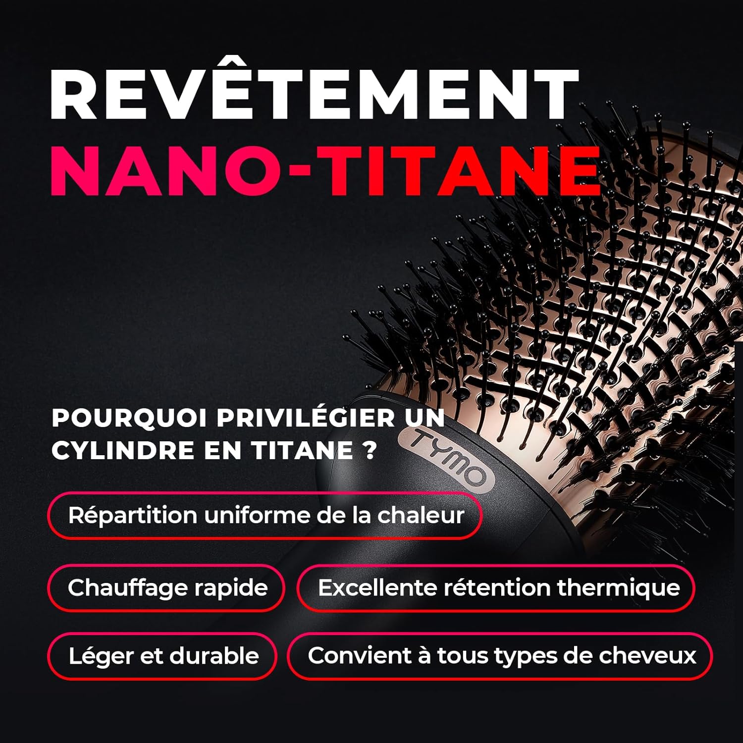 Brosse Soufflante Chauffante - One-Step Sèche-cheveux et Brosse Volume Ionique Pour Séchage Rapide, Lisser, Boucler, Créer du Volume, 3 Températures, 1200W, Or