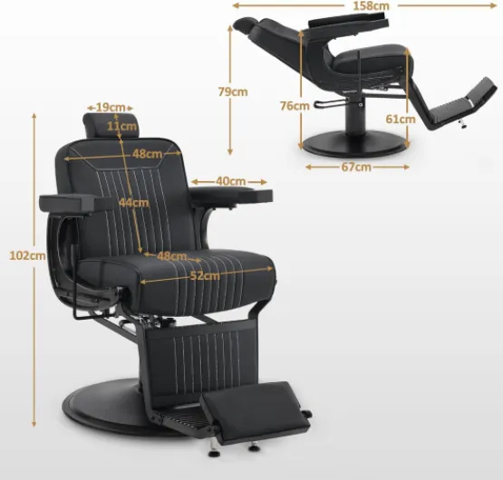 3822 Fauteuil de coiffeur Noir
