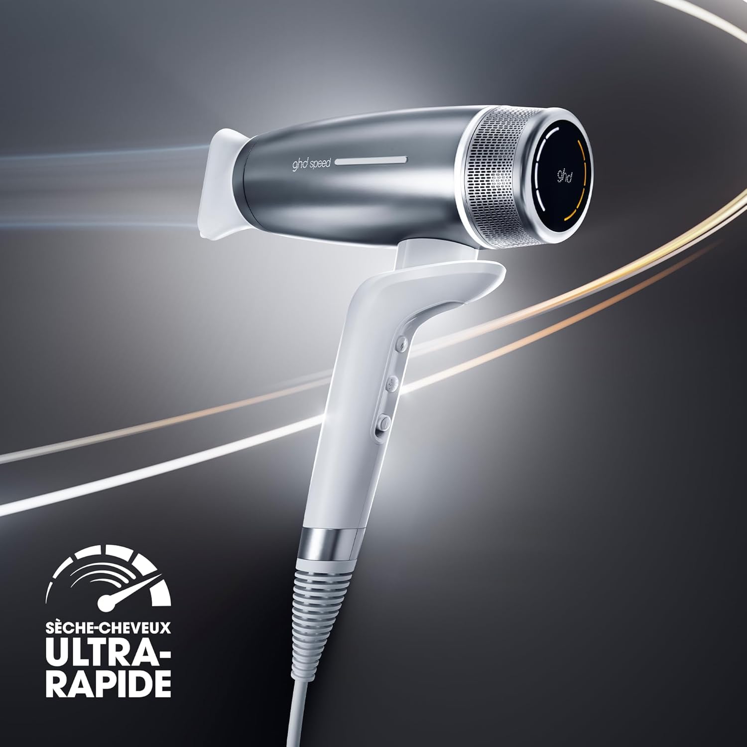 Ghd - Sèche-cheveux ghd Speed - Seche cheveux professionnel - Ultra-rapide, séchage puissant avec contrôle, sans dommage thermique, frais en racine/au toucher - Recommandé par les coiffeurs Blanc