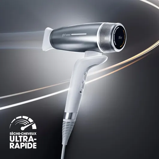 Ghd - Sèche-cheveux ghd Speed - Seche cheveux professionnel - Ultra-rapide, séchage puissant avec contrôle, sans dommage thermique, frais en racine/au toucher - Recommandé par les coiffeurs Blanc