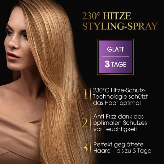 L'Oréal Paris Elnett Spray coiffant à la chaleur, protection contre la chaleur à 230 °C, anti-frisottis, coiffage longue durée – jusqu'à 72 h, soin et prolongement de la coiffure avec complexe Lisse 170 ml (Lot de 1)