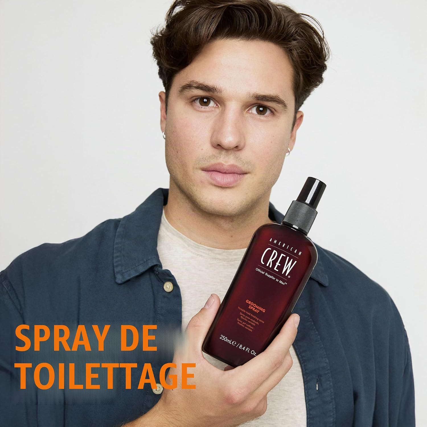 American Crew Spray coiffant pour hommes, maintien modulable, produit de styling, 250ml